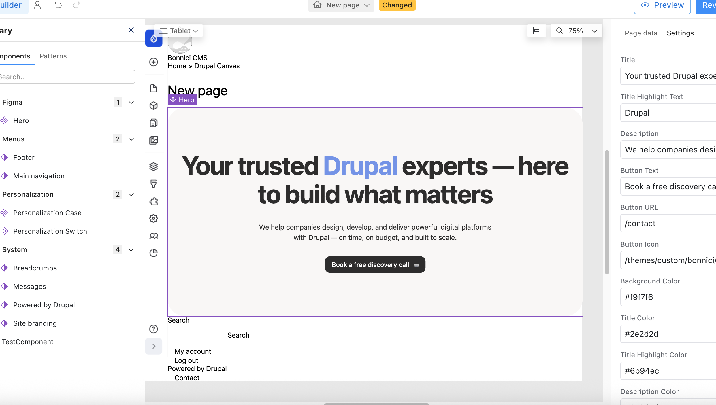 Canvas Hero Component