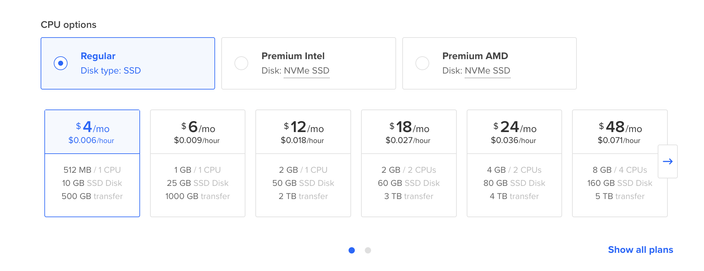 Droplet Size Selection